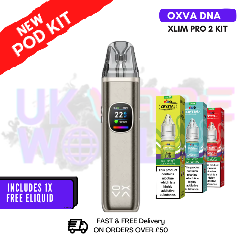 Silk Brown Oxva Xlim Pro 2 DNA Pod Kit + FREE NIC SALT