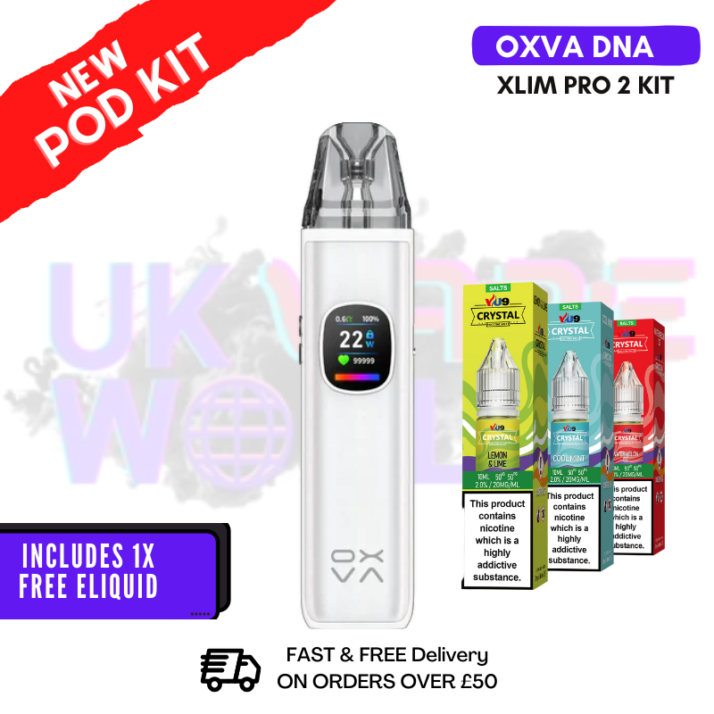 Silk White Oxva Xlim Pro 2 DNA Pod Kit + FREE NIC SALT