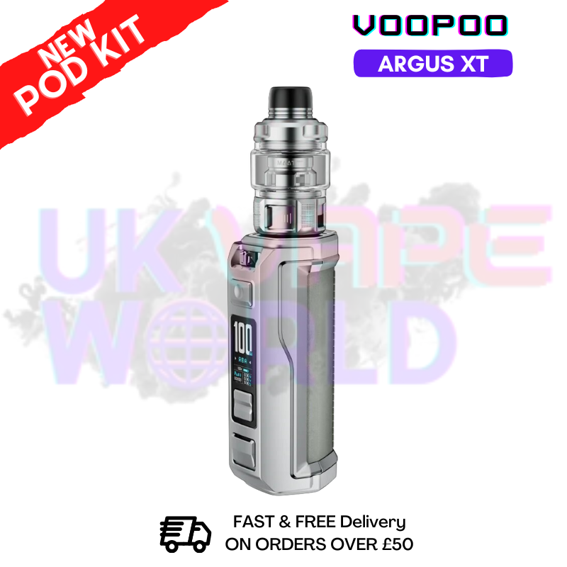 shop Silver Grey Voopoo Argus XT Kit + Free Nicsalt - ukvapeworld