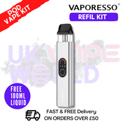 Shop Silver Vaporesso Xros 4 Pod Vape Kit + Free 100ML Eliquid - UK Vape World