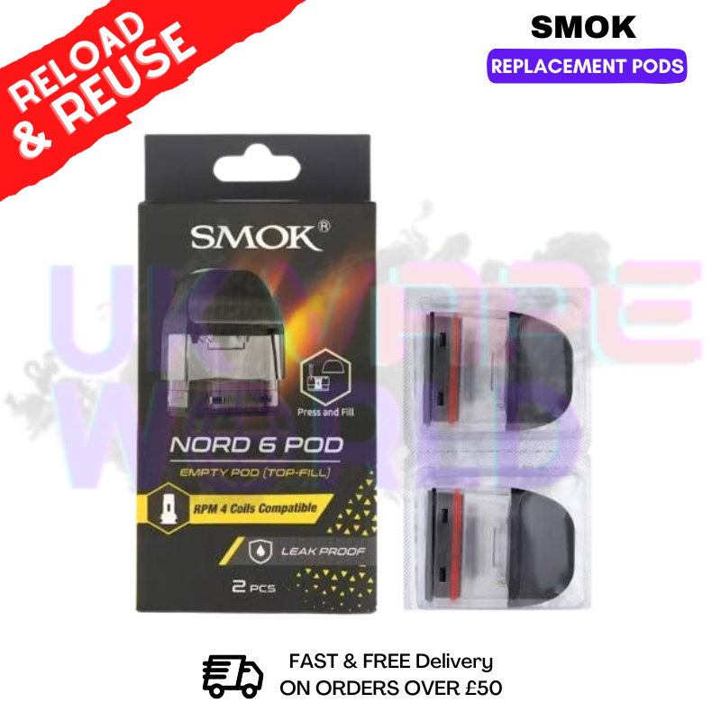 Shop Smok Nord 6 Replacement Pods - 2PK - £6.89 - UK Vape World