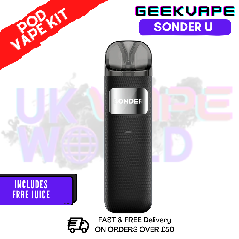 Shop Black GeekVape Sonder U Pod Kit + 2x FREE SALTS - UK Vape World