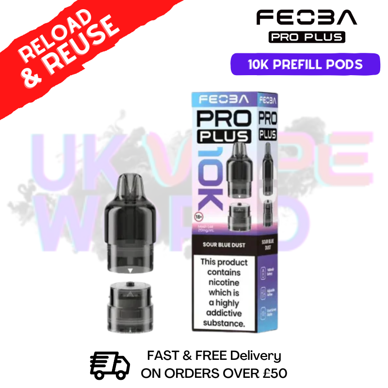 Sour Blue Dust Feoba Pro Plus 10K Refil Pods - Only £5.85 - ukvapeworld