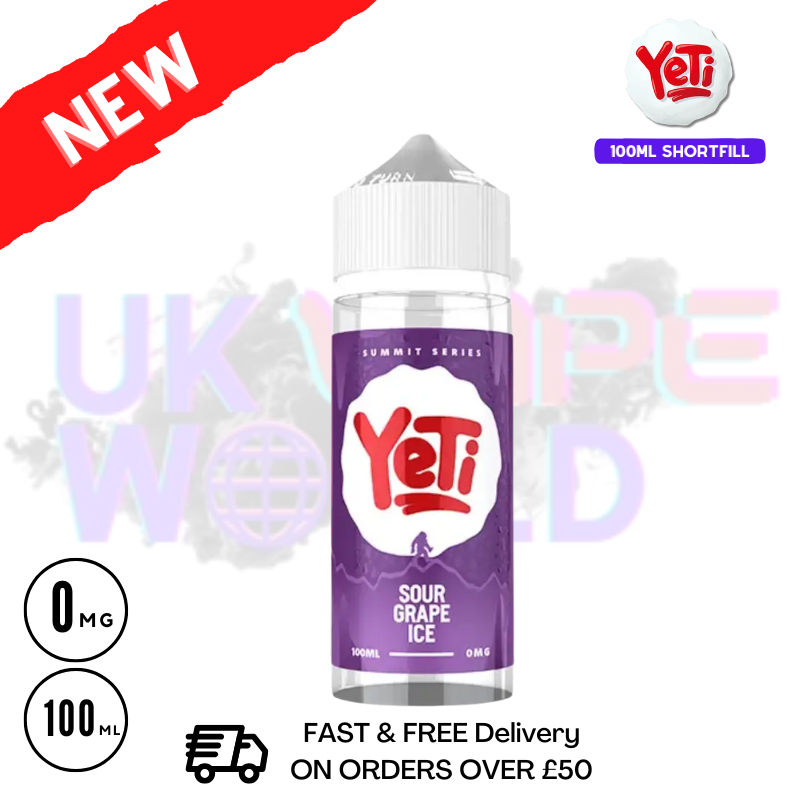Sour Grape ICE Yeti Summit Shortfill Juice 100ML Eliquid - ukvapeworld