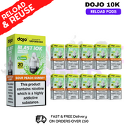Sour Peach Gummy Dojo Blast 10K Replacement Pods Box Of 10 - ukvapeworld