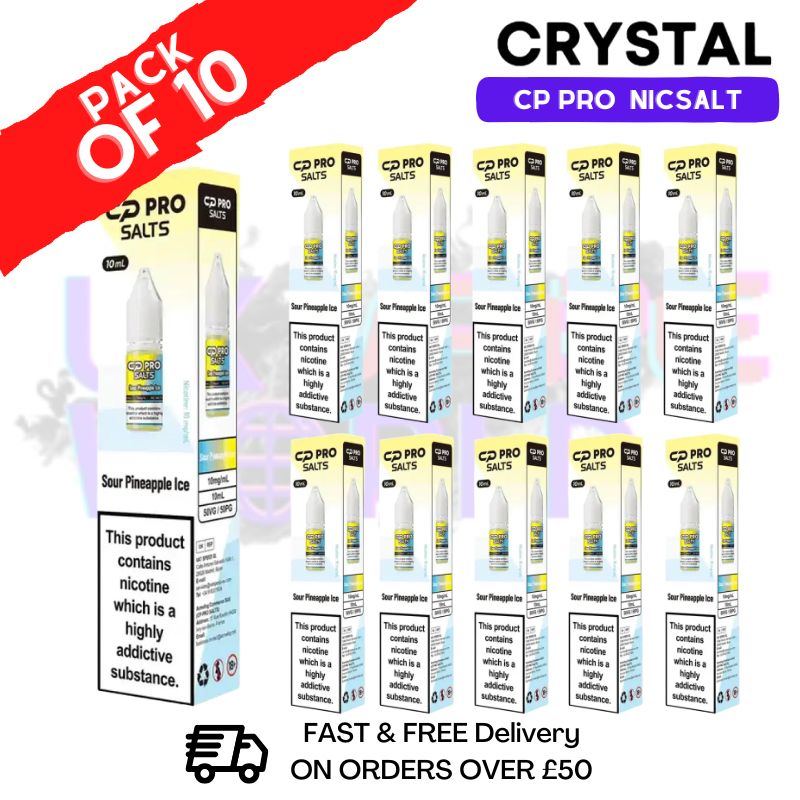 Sour Pineapple Ice Crystal CP Pro Nic Salts Box Of 10