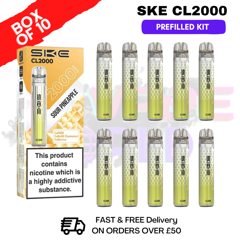 Sour Pineapple SKE CL2000 Kits Box Of 10 - £39.99 - ukvapeworld