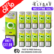 Shop Sour Apple ElfLiq Nic Salt BOX OF 10 - ONLY £17.99 - UK Vape World