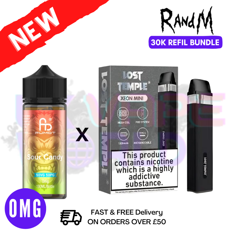 Sour Candy RandM 30K Puff Zero Nicotine Vape Kit - UK Vapeworld