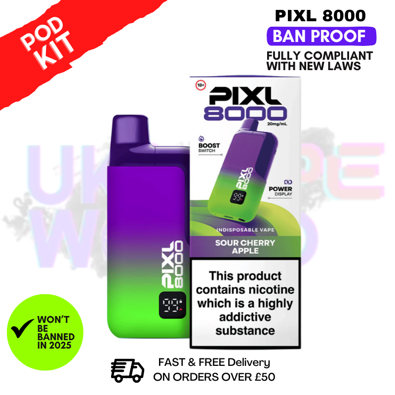 Sour Cherry Apple Pixl 8000 Puff Pod Kit - ukvapeworld