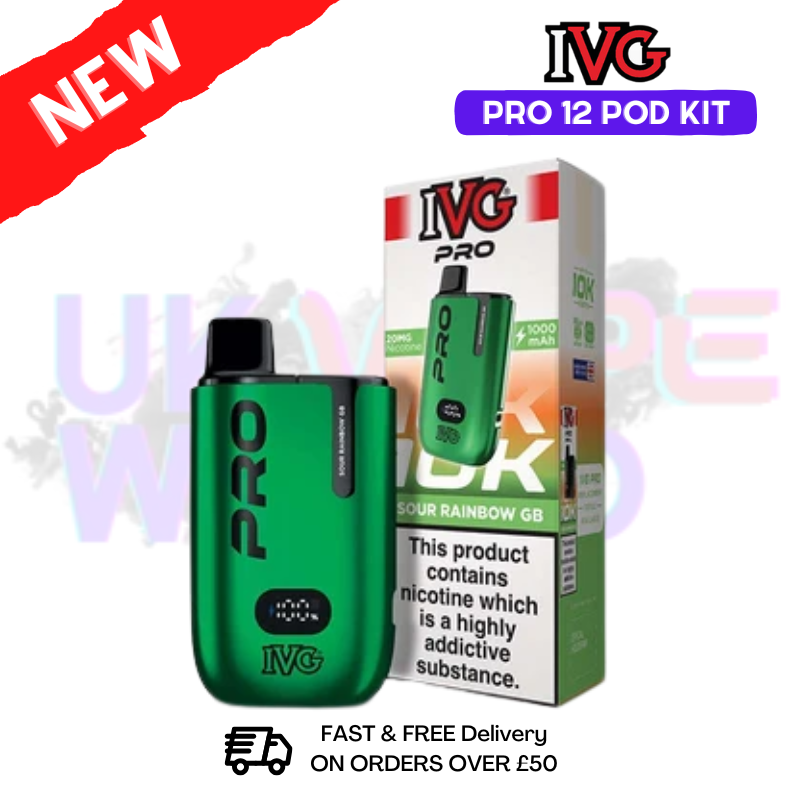 Sour Rainbow GB IVG Pro12 Prefilled Pod Kit - UK Vapeworld