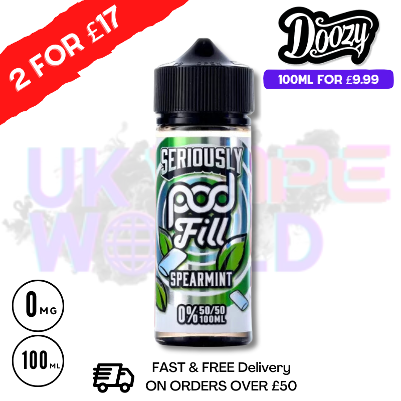 SpearMint Seriously PodFill Shortfill Juice (NEW) 100ML Eliquid