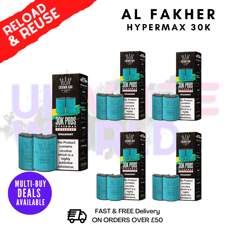 SpearMint AL Fakher 30K Box Of 5 Replacement Pods - ukvapeworld