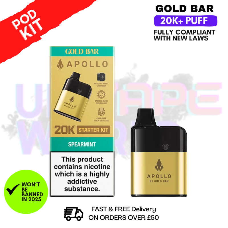 Spearmint Gold Bar Apollo 20K Prefilled Pod Kit