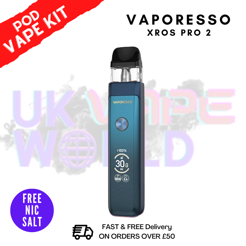Storm Blue Vaporesso Xros Pro 2 Kit + Free Nic Salt - ukvapeworld