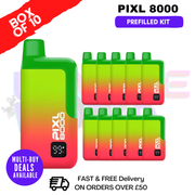 Straw Kiwi Razz pixl 8000 Kits Box Of 10 - ukvapeworld