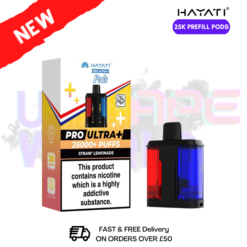 Straw Lemonade Hayati 25K REFIL Pack Replacement Pods - ukvapeworld