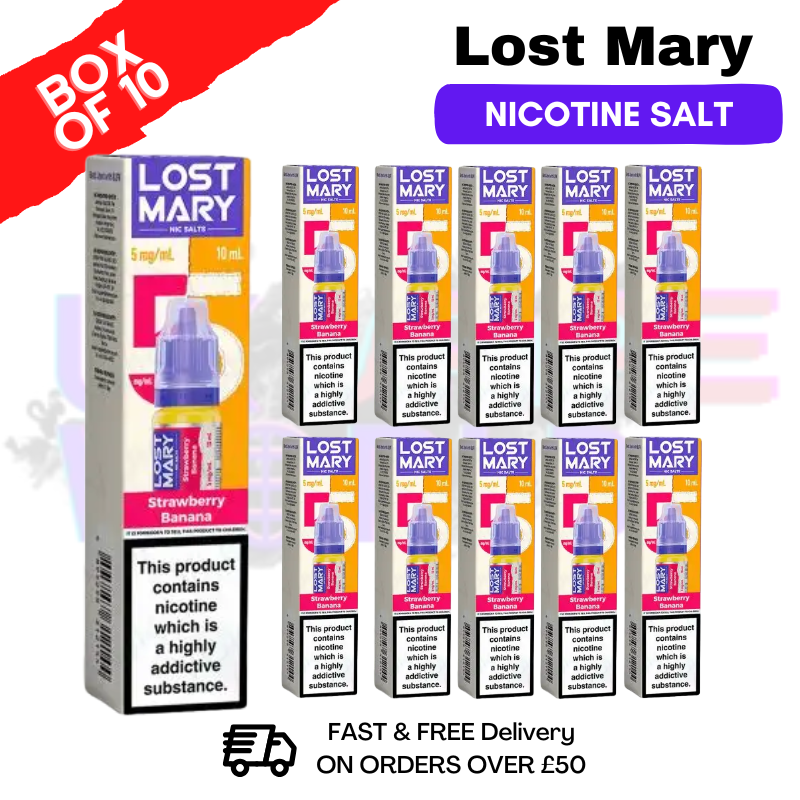 Strawberry Banana Lost Mary Nic Salt BOX OF 10 - ukvapeworld