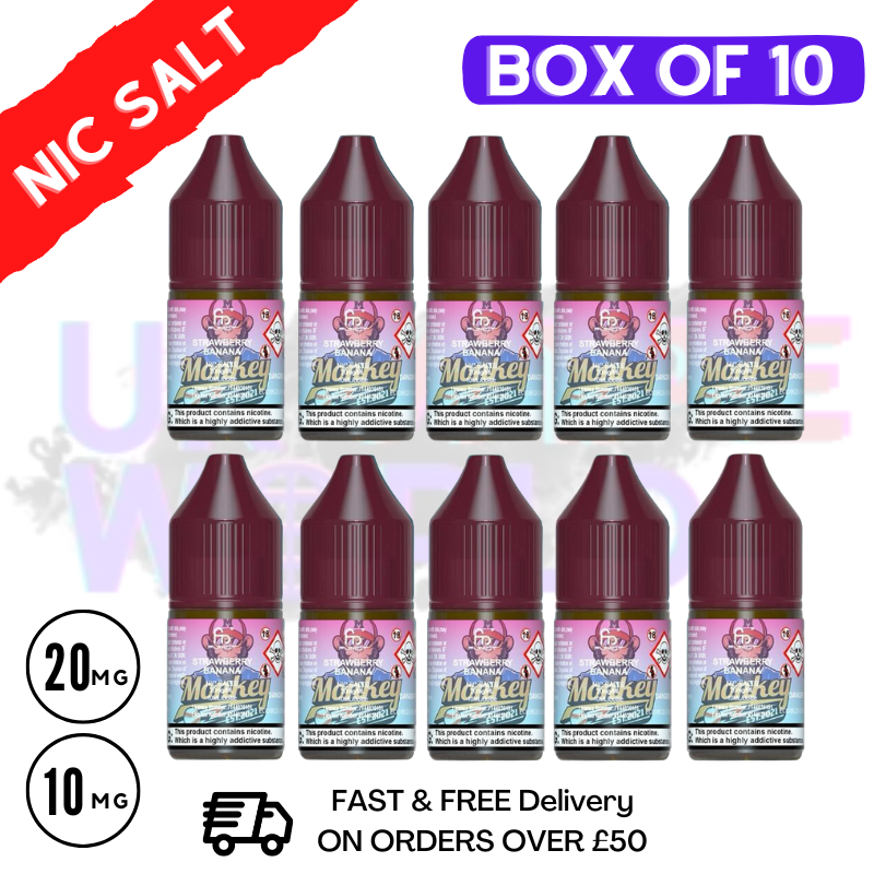 riptide vape juice Strawberry Banana RandM Tornado 7000 Nic Salt BOX OF 10