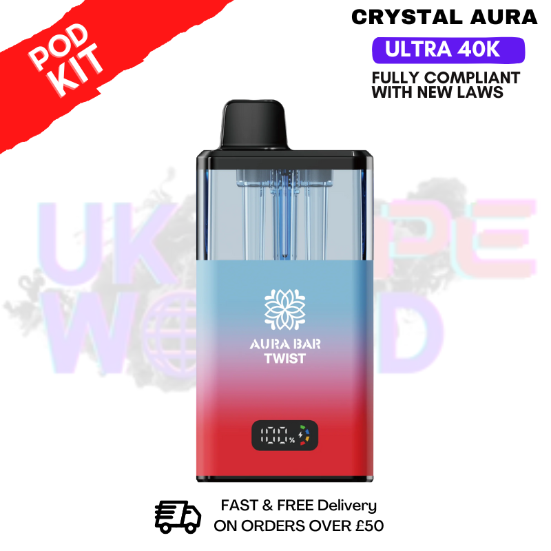 shop Strawberry Burst Crystal AURA 40K Puff Pod Kit - ukvapeworld