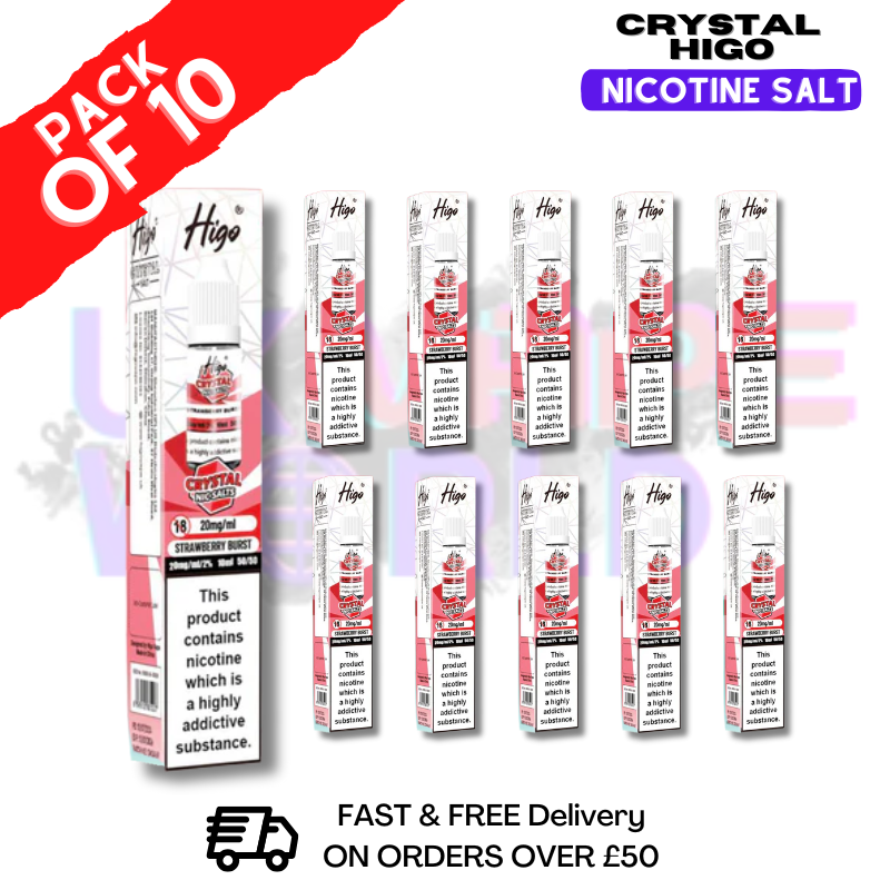 Strawberry Burst Crystal Higo Nic Salt Box Of 10
