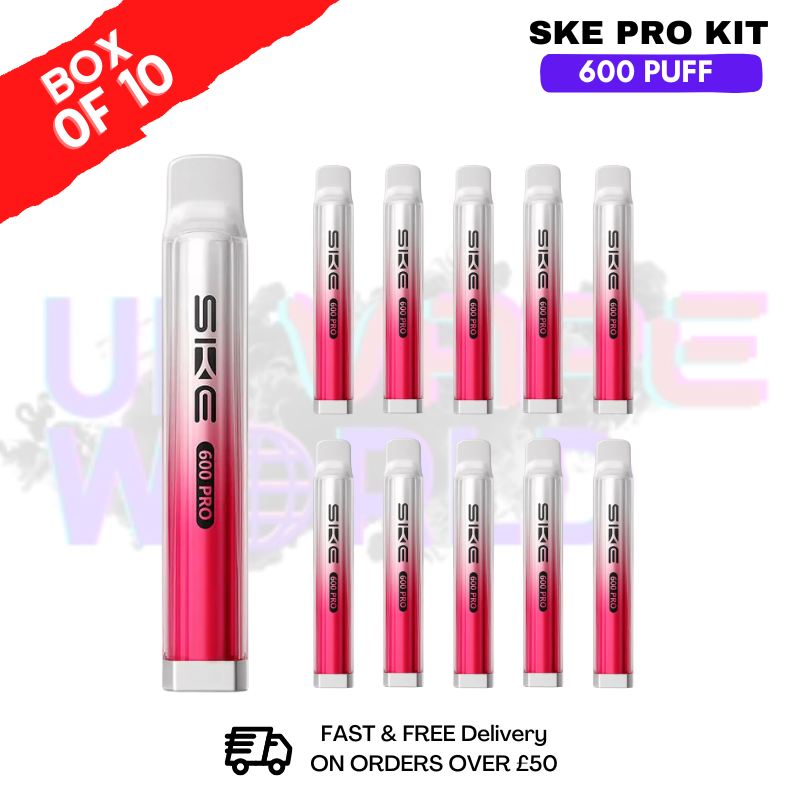 Strawberry Burst SKE Crystal PRO 600 Puff Box Of 10 - ukvapeworld