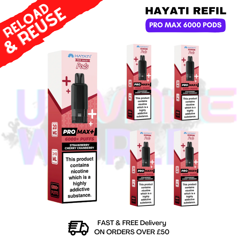 shop Strawberry Cherry Cranberry Hayati ProMax 6K Replacement Pods Box Of 5 - ukvapeworld