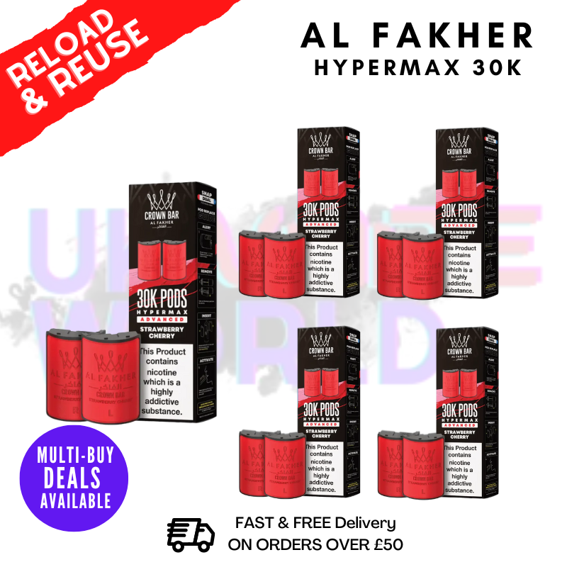 Strawberry Cherry AL Fakher 30K Box Of 5 Replacement Pods - ukvapeworld
