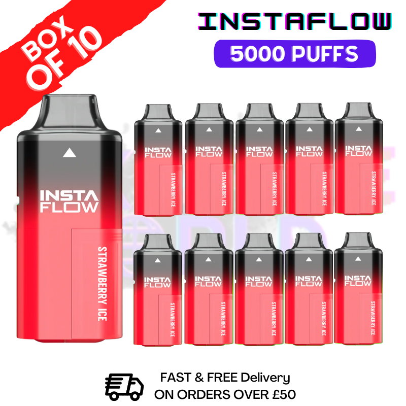 Shop Strawberry ICE Instaflow 5000 5K Disposable Box Of 10 - UK Vape World