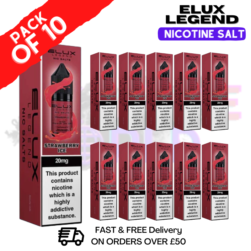 Strawberry ICE Elux Legend Nic Salt BOX OF 10