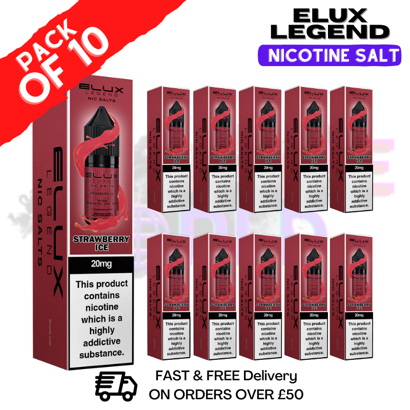Strawberry ICE Elux Legend Nic Salt BOX OF 10