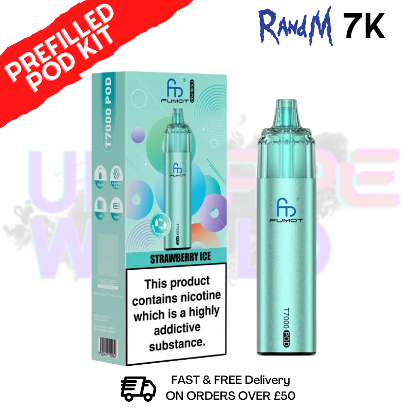 Strawberry ICE Fumot RandM T7000 7K Prefilled Pod Kit - ukvapeworld