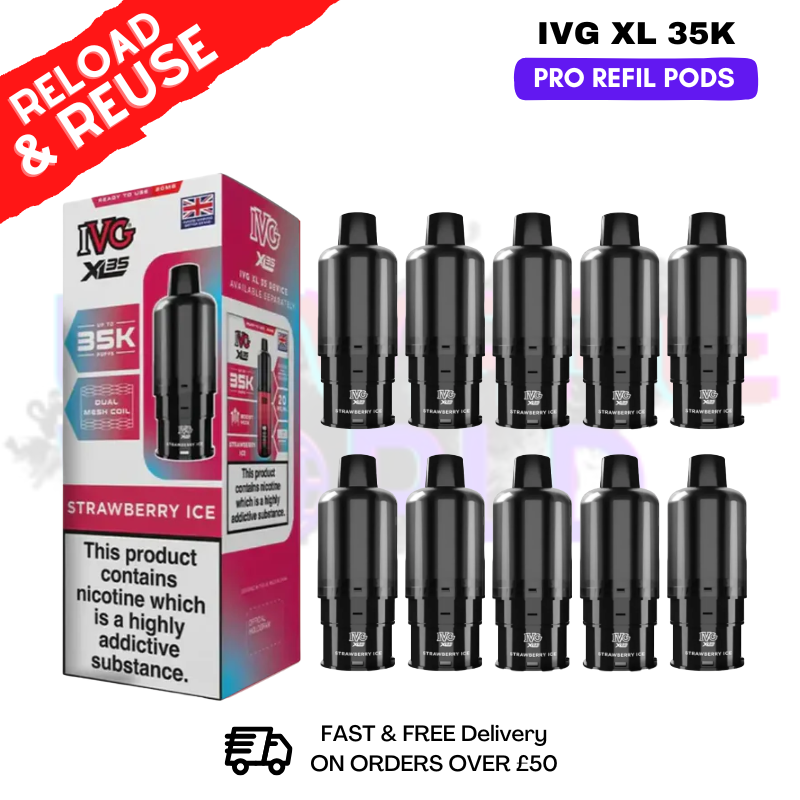 Strawberry ICE IVG XL 35K Replacement Pods Box Of 10 - ukvapeworld