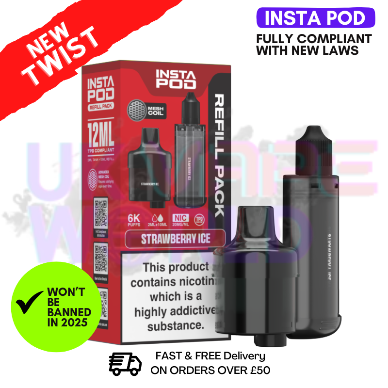 Strawberry ICE Insta Pod Refil Pack (2ML POD + 10ML BOTTLE)