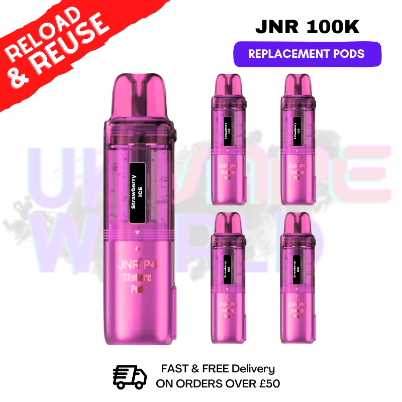 Strawberry ICE JNR 100k Sterllarc Replacement Pods Box Of 5 - ukvapeworld