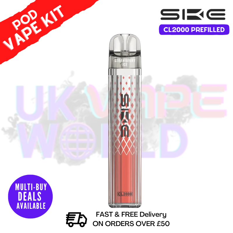 Strawberry ICE SKE CL2000 2K Puff Vape Pen Kit - ukvapeworld