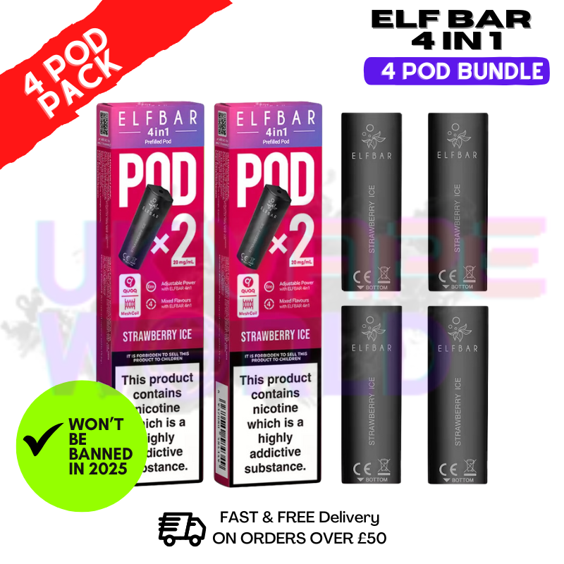 Elf Bar 4 in 1 Replacement Pods Strawberry ICE | 2%