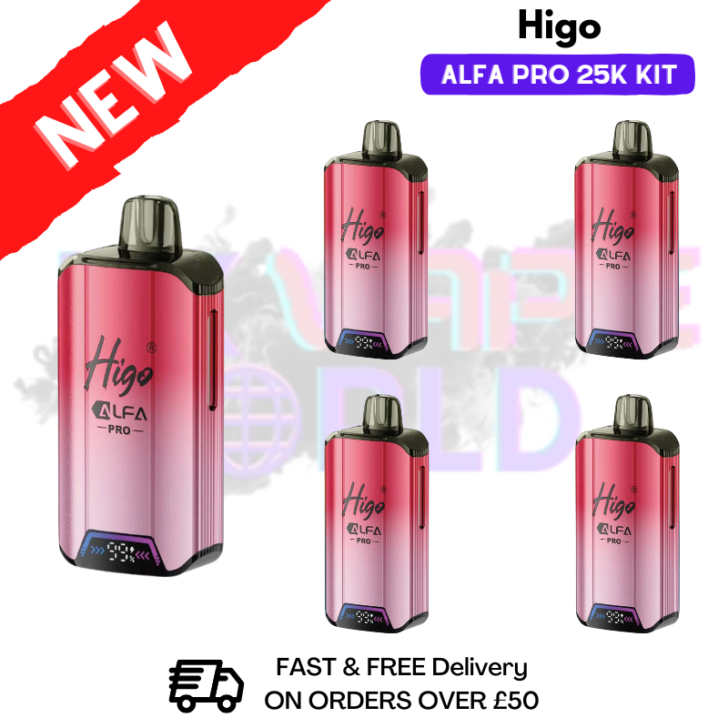 Strawberry Ice Higo Alfa Pro 25K Prefilled Pod Kit Box of 5 - ukvapeworld