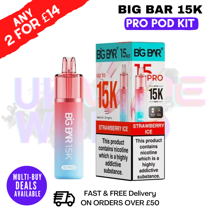 Strawberry Ice Big Bar 15K Prefilled Pod Kit - £7.89 - ukvapeworld