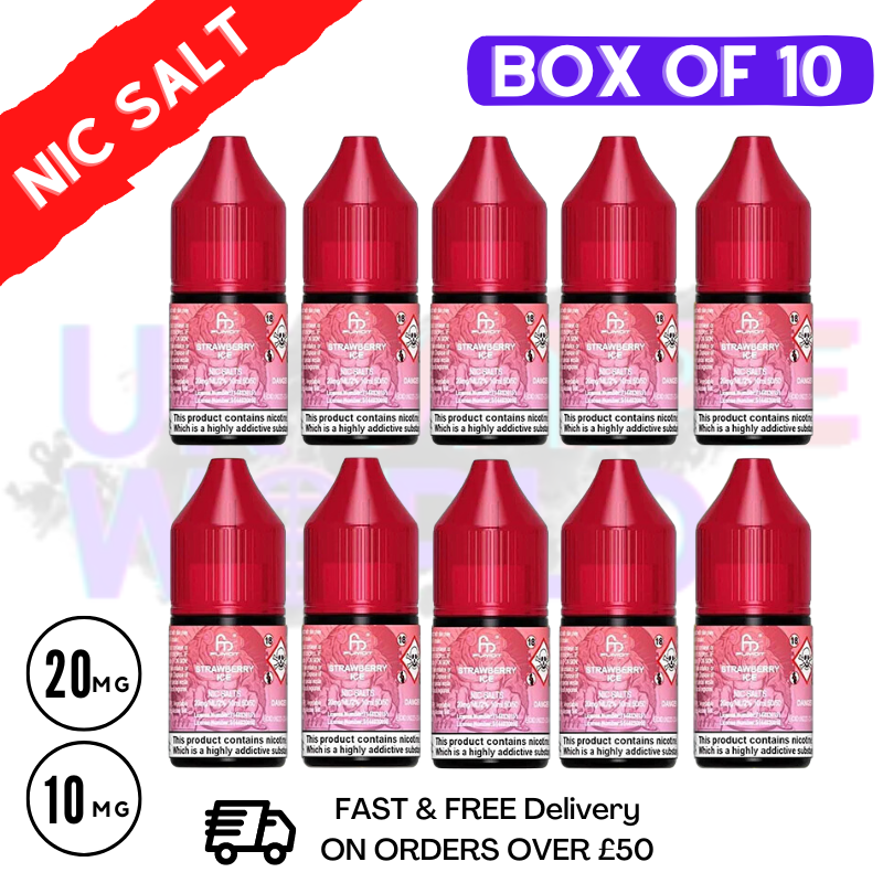 Shop Strawberry Ice RandM Tornado 7000 Nic Salt BOX OF 10 - UK Vape World