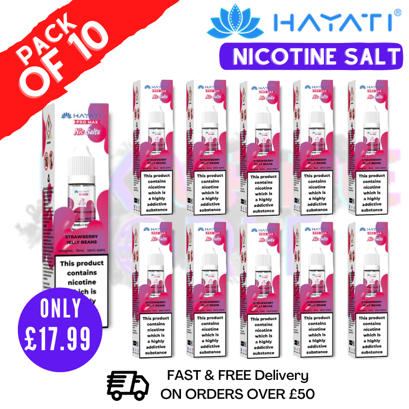 Shop Strawberry Jelly Beans Hayati Pro Max Nic Salt Box Of 10 - UK Vape World