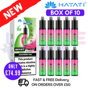 Shop Strawberry Kiwi Hayati Twist 5000 Puff 5K Box Of 10 - UK Vape World