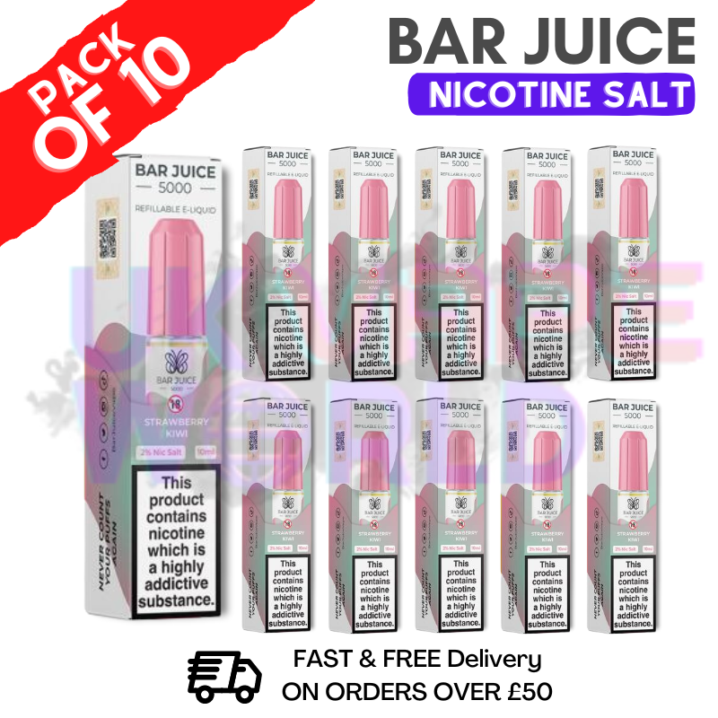 Shop Strawberry Kiwi Bar Juice 5000 Nic Salt | Box of 10 | ONLY £15.99 - UK Vape World