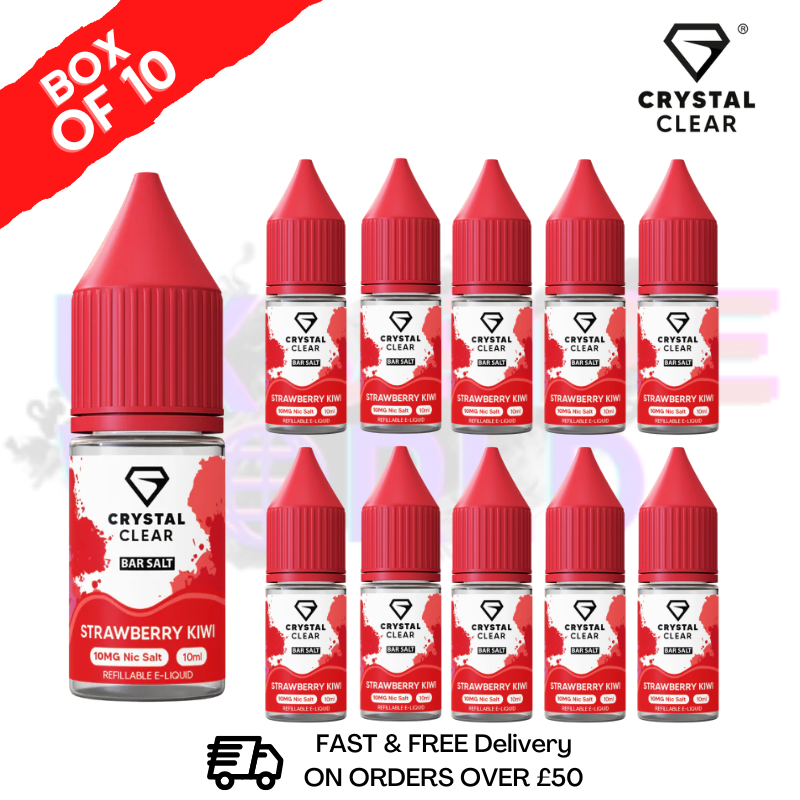 Strawberry Kiwi Crystal Clear Nic Salt Box Of 10 - Only £17.99 - ukvapeworld