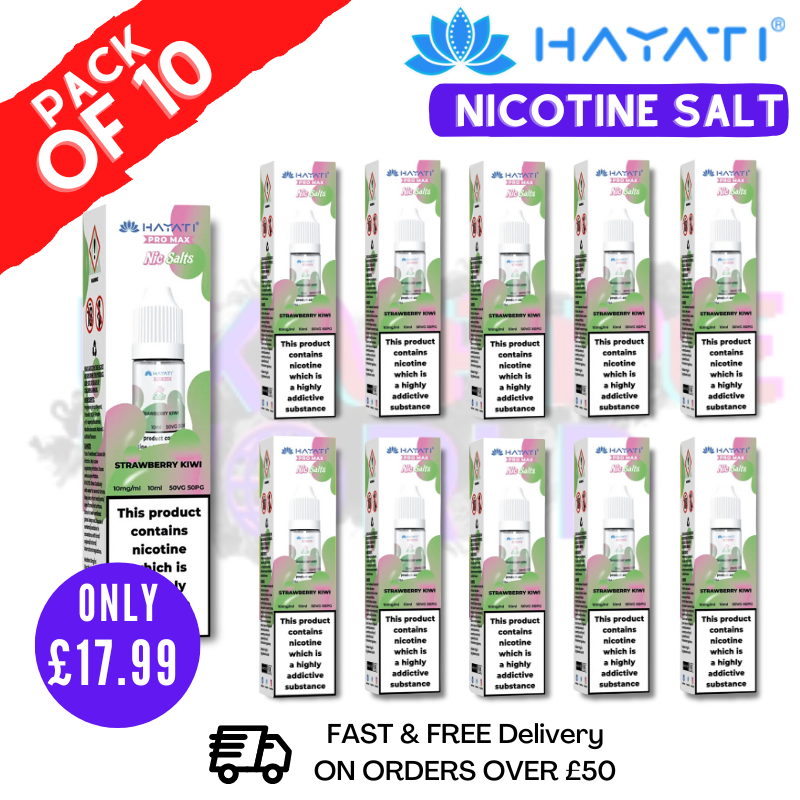 Shop Strawberry Kiwi Hayati Pro Max Nic Salt Box Of 10 - UK Vape World