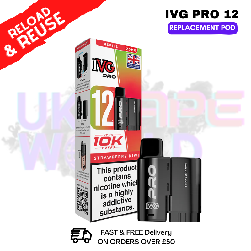 Strawberry Kiwi IVG Pro 12 REFIL Pod Pack - ukvapeworld