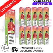 Shop Strawberry Kiwi (10MG) - VUSE GO 700Puff Box of 10 - UK Vape World