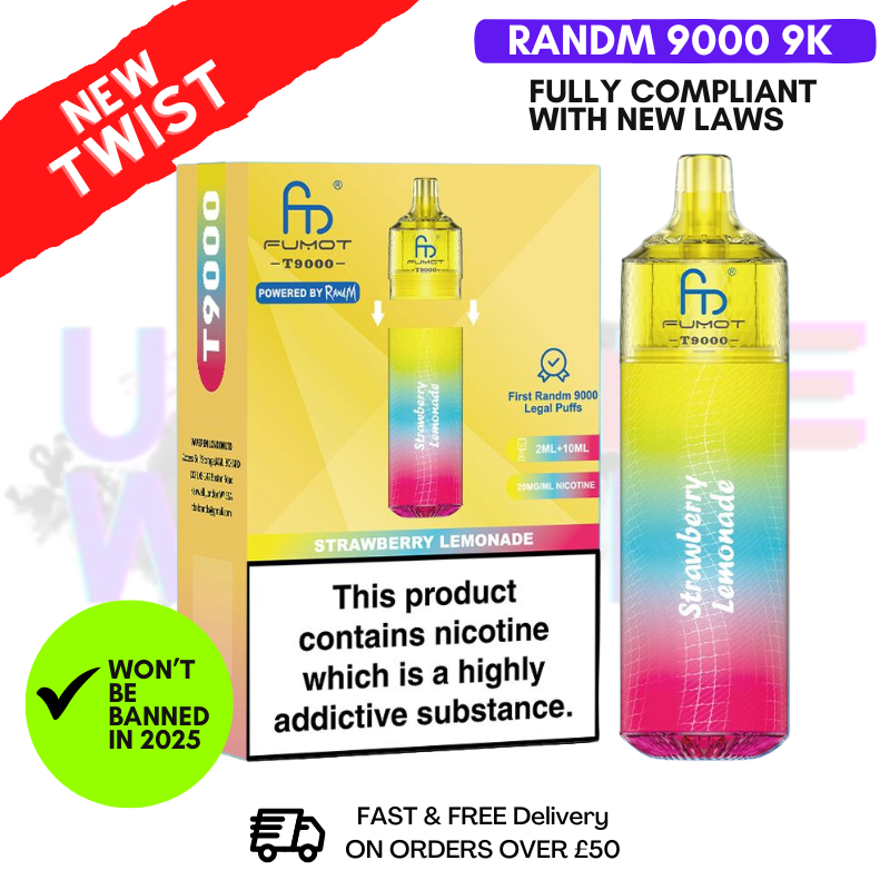 Strawberry Lemonade RandM T9000 9K Replacable Pod Kit