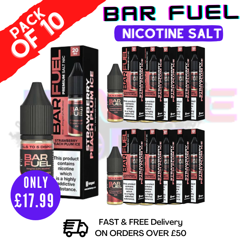 Shop Strawberry Peach Plum ICE Bar Fuel Nic Salt BOX OF 10 - UK Vape World