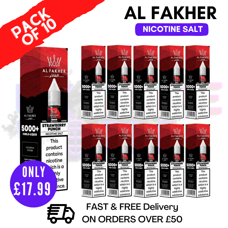 Shop Strawberry Punch Al Fakher 5000+ Nic Salt BOX OF 10 - UK Vape World